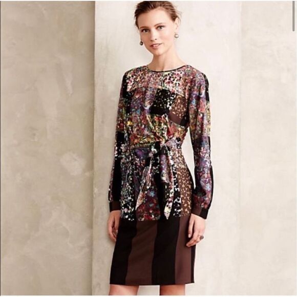 Anthropologie Lavand Long Sleeve Floral Dress sz XS - Picture 2 of 8